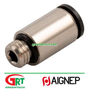 56010 | Aignep | Push-in fitting / straight / for compressed air / nickel-plated bras Aignep Vietnam