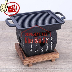 Lò nướng than khay gang chống dính kiểu Nhật Bản