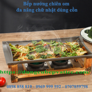 Bếp Nướng Chiên Om Đa Năng Chữ Nhật Dùng Cồn