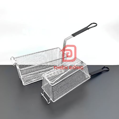 Rổ Chiên Nhúng Inox 304 Cán Đen – Giá Xưởng chuyên Dụng Cho Bếp Chiên Nhúng