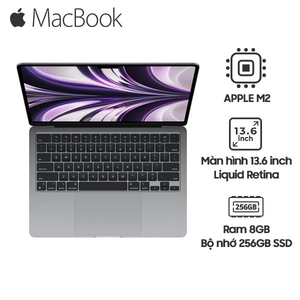 Macbook Air M2 2022 Ram 8GB/ SSD 256GB/ 13.6 inch/ Gray (còn BH hãng đến 2/2025)