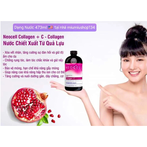 Collagen Lựu Đỏ Neocell Collagen +C Dạng Nước - 473 ml🇺🇸