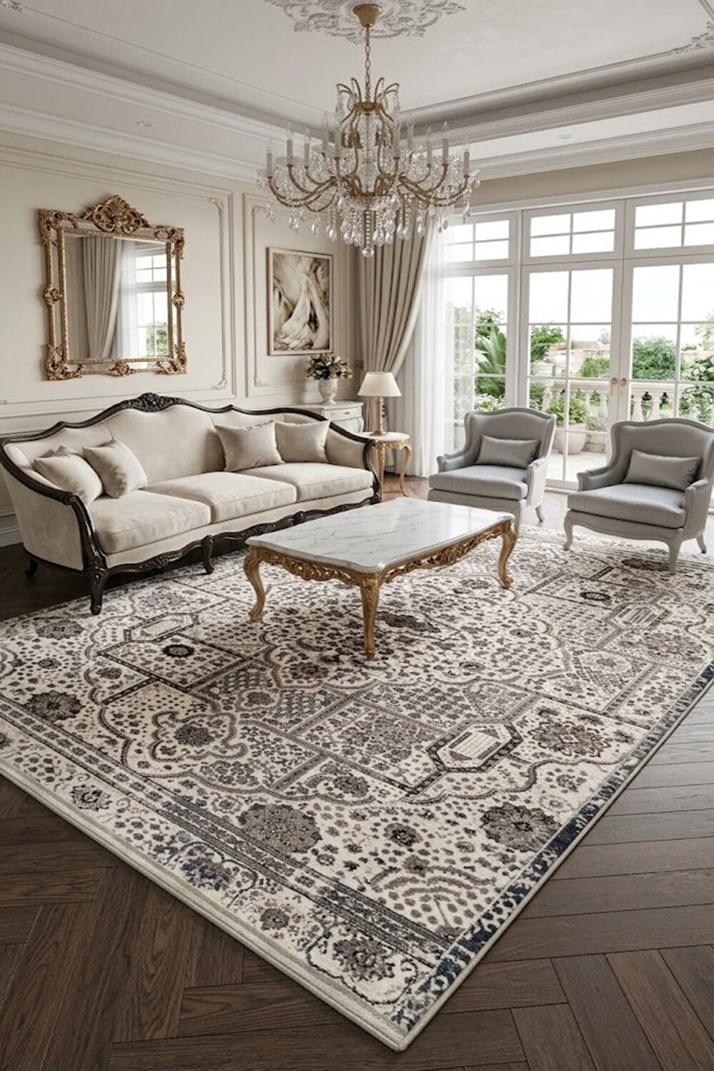 Thảm trang trí tân cổ điển HLO-HAMBURG 6248CRBE HNO