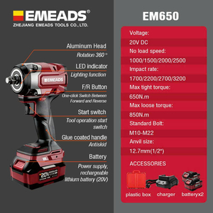 Máy siết bu lông dùng pin EMEADS EM650