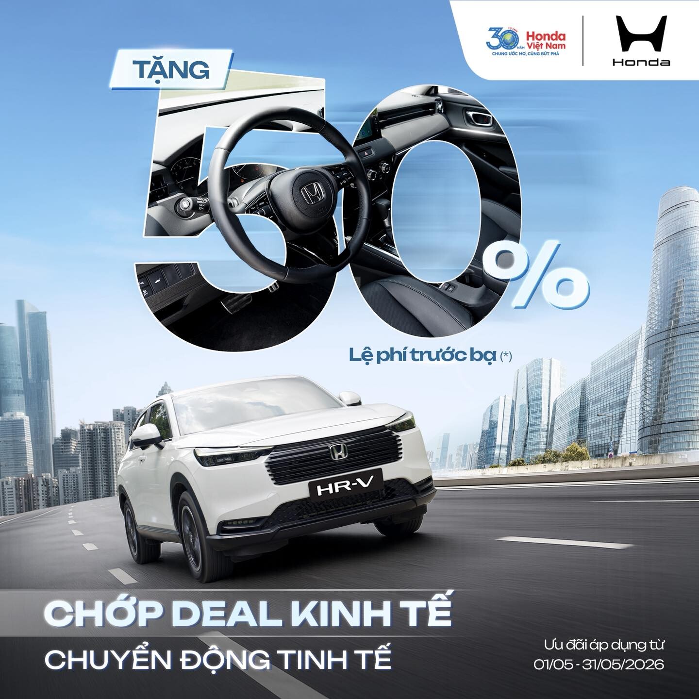 CHỚP DEAL KINH TẾ – CHUYỂN ĐỘNG TINH TẾ CÙNG HONDA HR-V THÁNG 05/2026