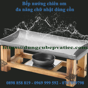 Bếp Nướng Chiên Om Đa Năng Chữ Nhật Dùng Cồn