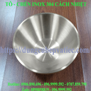 Tô Chén Inox 304 Cách Nhiệt Họa Tiết Búa Đập