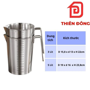 Ca Inox 3 Lít & 5 Lít THIÊN ĐÔNG - có vạch chia dùng để pha chế, định lượng thể tích