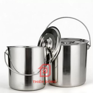 Xô Inox 304 Kích Thước 30x30cm (21 Lít) Cao Cấp, Có Nắp Đậy