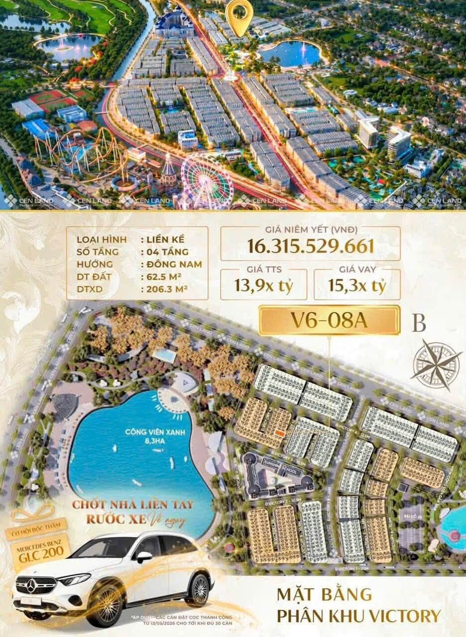 Bán Liền Kề V6-08A Noble Palace Tây Thăng Long, 62.5m², Hướng Đông Nam, Gần Trường Học & Công Viên 8.3ha