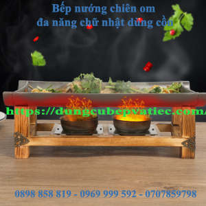 Bếp Nướng Chiên Om Đa Năng Chữ Nhật Dùng Cồn
