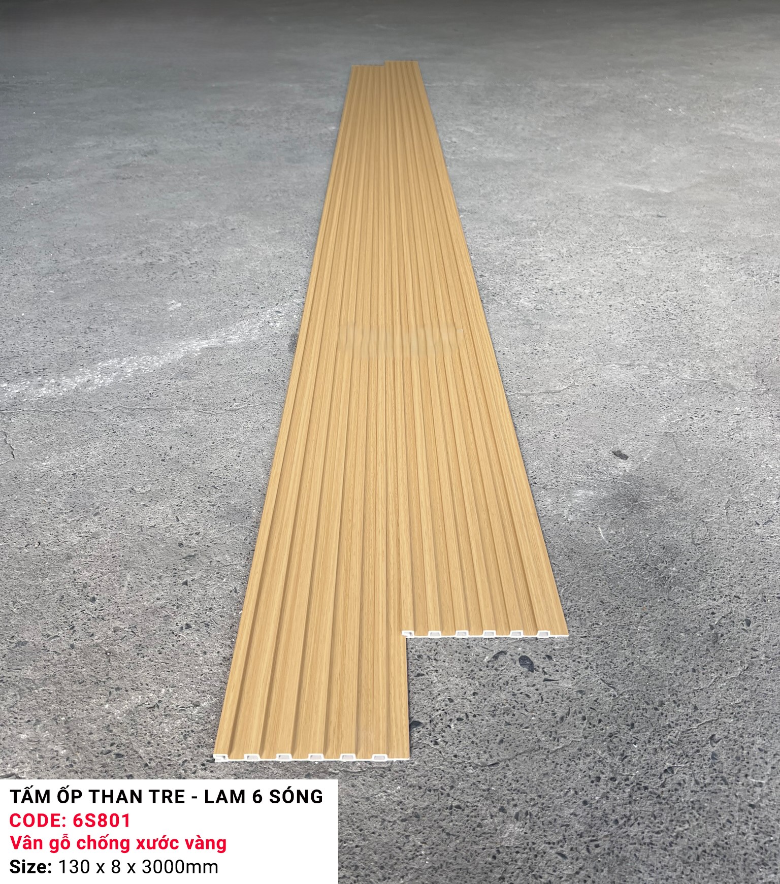 Tấm ốp sợi than tre lam 6 sóng 8mm- KOSHM