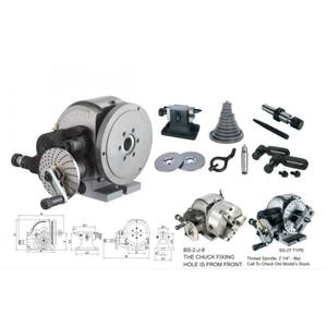Đầu phân độ vạn năng BS-2 kèm mâm cặp 7 inch 160mm