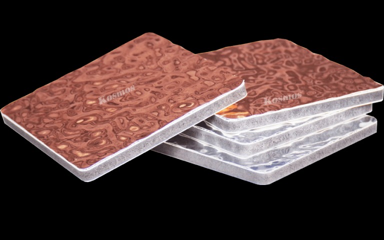 Tấm ốp sợi than tre sóng nước inox PET 8mm