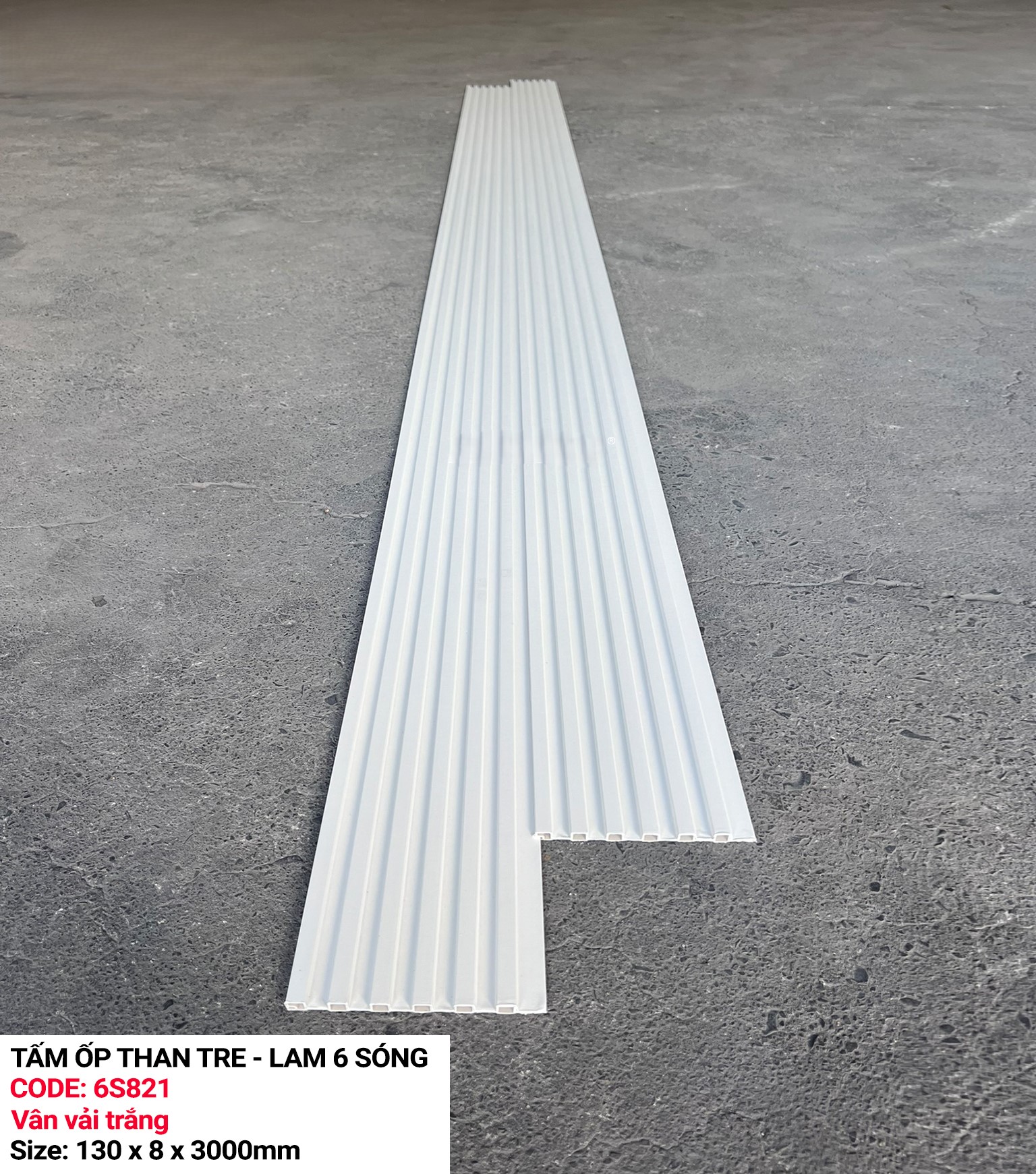 Tấm ốp sợi than tre lam 6 sóng 8mm- KOSHM