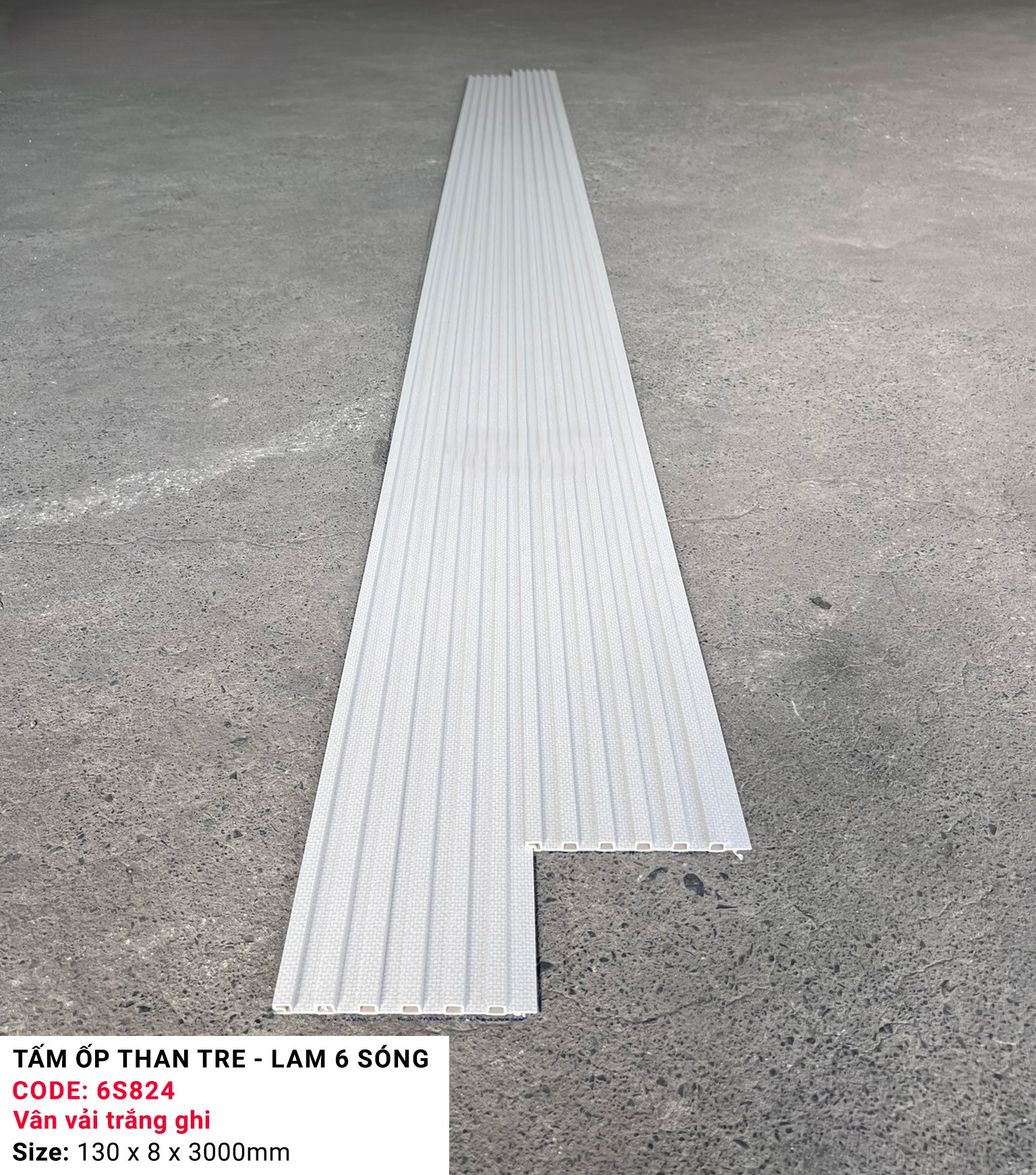 Tấm ốp sợi than tre lam 6 sóng 8mm- KOSHM