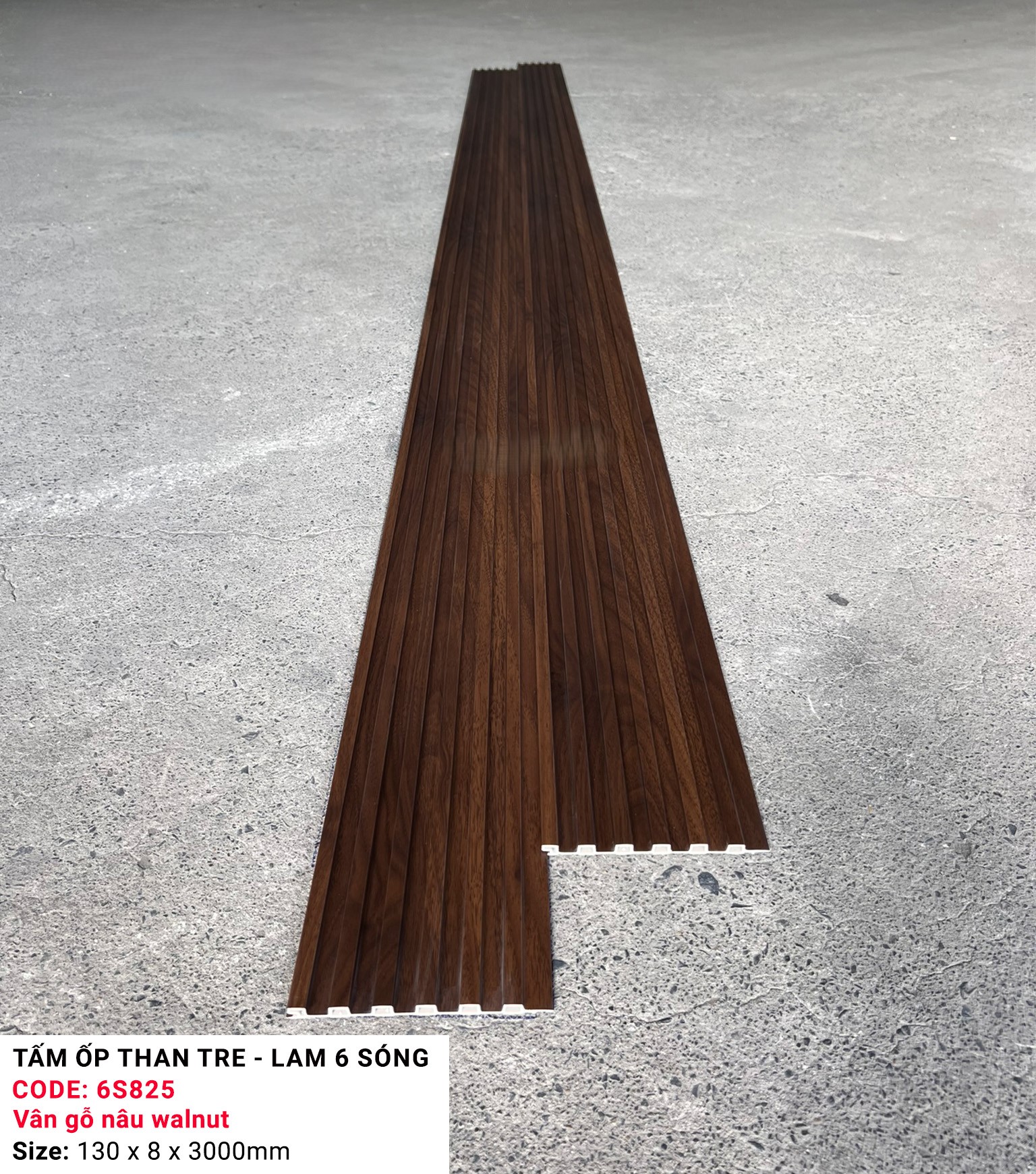 Tấm ốp sợi than tre lam 6 sóng 8mm- KOSHM