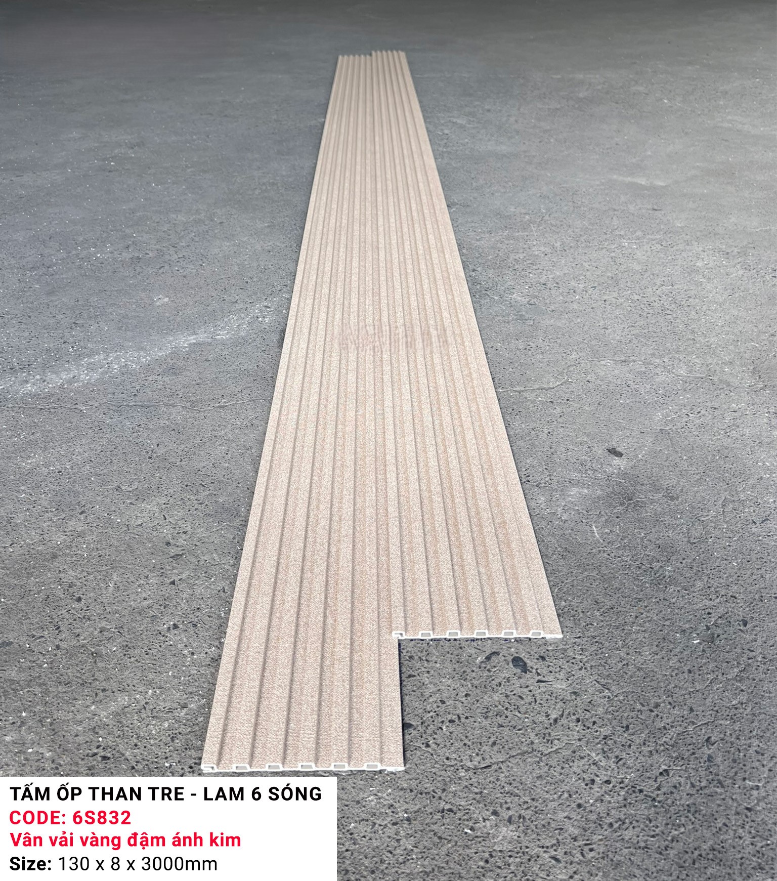 Tấm ốp sợi than tre lam 6 sóng 8mm- KOSHM