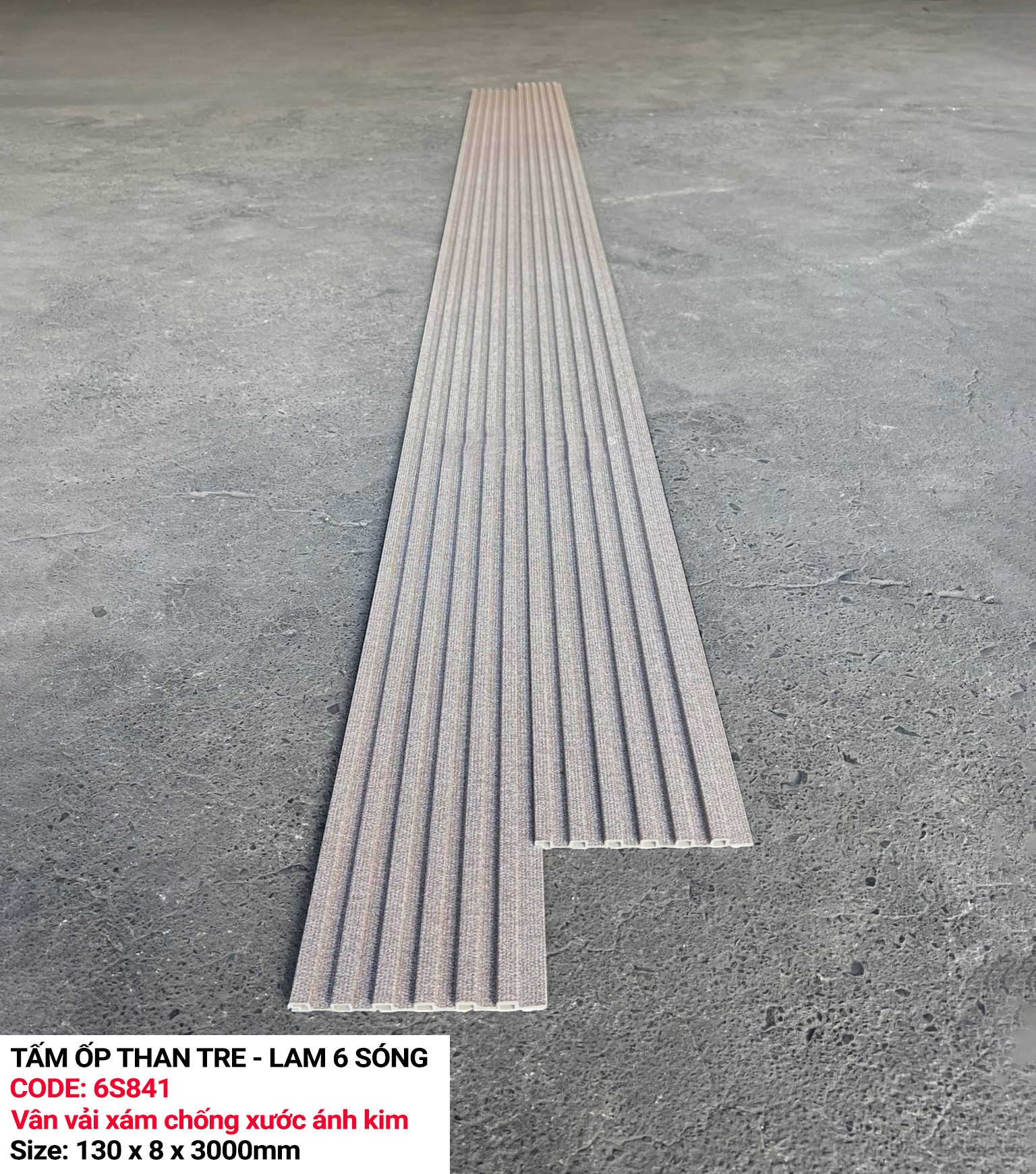 Tấm ốp sợi than tre lam 6 sóng 8mm- KOSHM