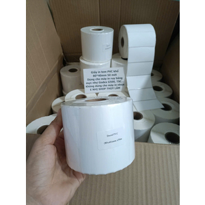 Giấy in tem mã vạch PVC 80*40mm khổ cuộn 50m