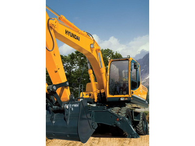 Máy đào Hyundai bánh lốp gầu 0.2 m3