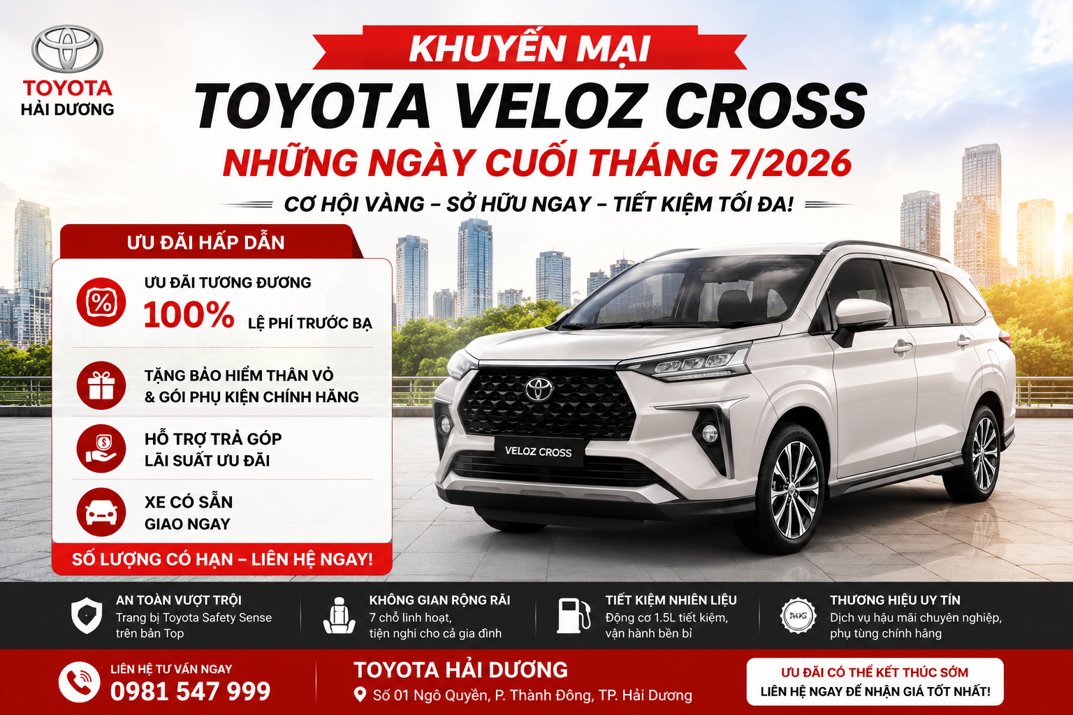 Toyota Veloz Cross tại Hải Dương