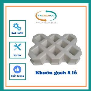 KHUÔN ĐÚC GẠCH 8 LỖ Kích thước: 27x40x8 cm