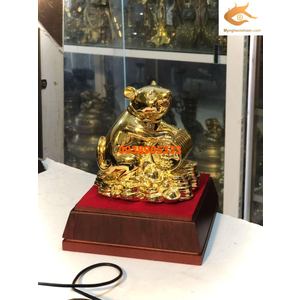 Chuột ngồi tiền dát vàng 24k quà tặng cho người tuổi tý