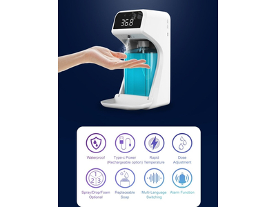 Máy rửa tay kết hợp đo thân nhiệt