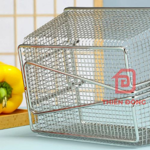Rổ Chiên Nhúng Inox 304 Cán Đen – Giá Xưởng chuyên Dụng Cho Bếp Chiên Nhúng