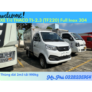 THACO TOWNER T1-2.3 THÙNG KÍN TẢI 990kg dài 2m3 FULL INOX 304 CHỞ HẢI SẢN