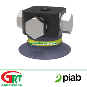 9906870 | Suction cup U20 HNBR, G1/8 male/M5 female, with dual flow control valve | Piab Vietnam