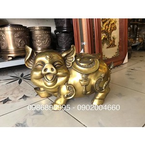 Tượng heo đồng lưng chữ Phúc dài 30cm