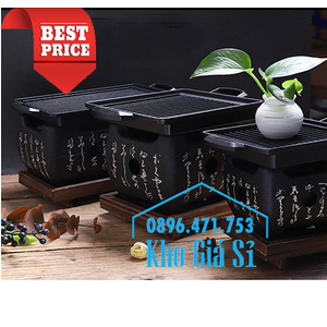 Lò nướng than khay gang chống dính kiểu Nhật Bản