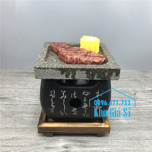 Lò nướng thịt hình vuông bằng đá tại bàn kiểu Nhật (size lớn)