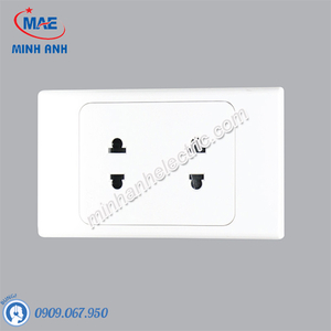 Ổ cắm 2 chấu đế liền 16A A20US2N