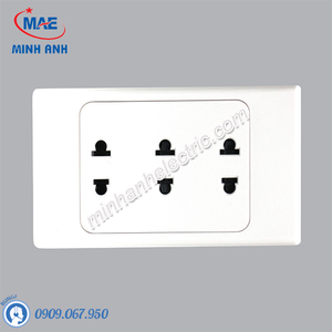 Ổ cắm 3, 2 chấu đế liền 16A A20US3N