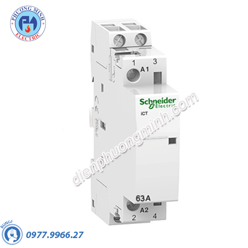 Contactor iCT 2P, coil voltage 24VAC, 63A 2NO - Model A9C20162