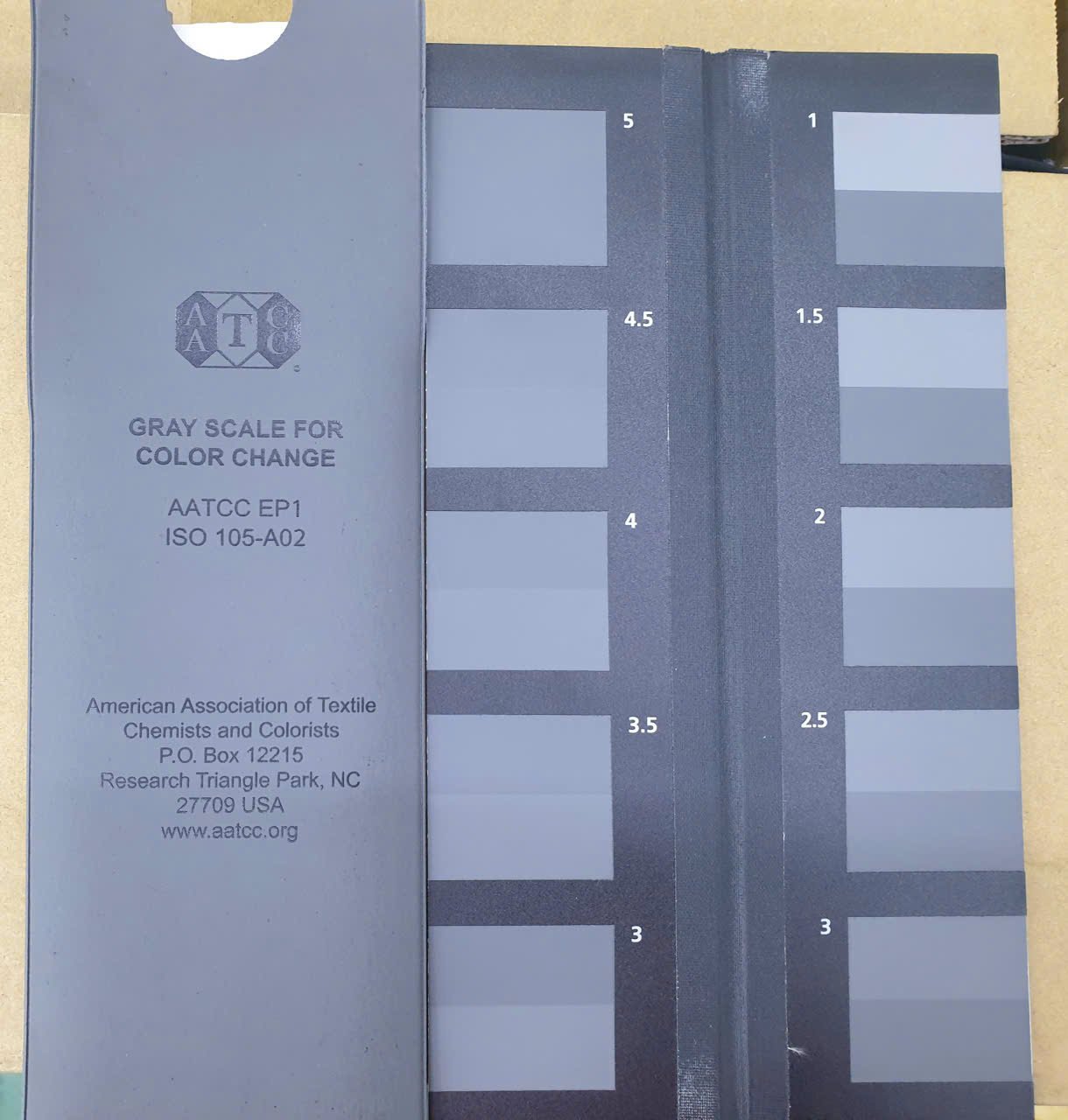 AATCC Gray Scale for Color Change, Thước xám color change AATCC, 105-A02