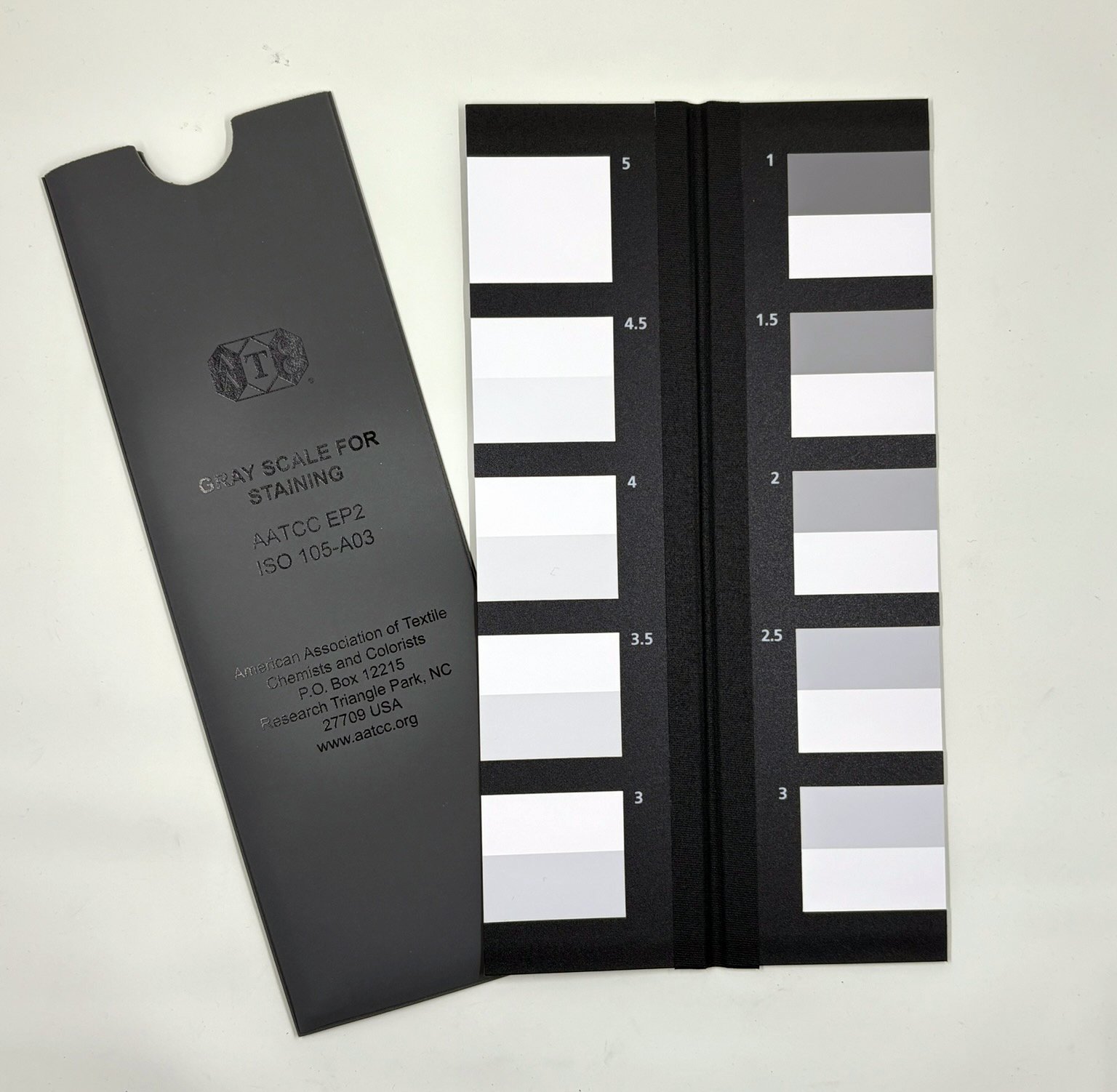 AATCC grey scale for staining, Thước xám kiểm tra vải nhuộm AATCC