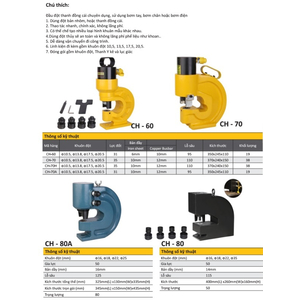 TOÀN BỘ VỀ MÁY ĐỘT LỖ THUỶ LỰC CH-60, CH-70, CH-80, CH-100, CH-200, CH-300