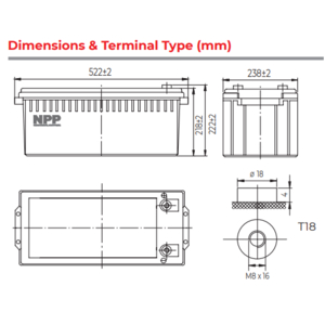 Ắc quy khô 12V-200AH (TP12-200Ah)