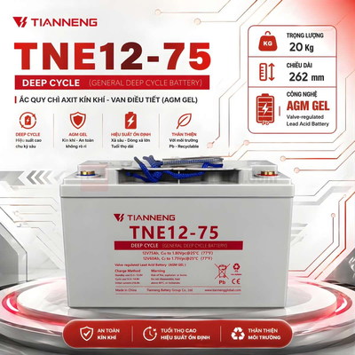 Ắc quy Tianneng TNE12-75 (12V 75Ah)