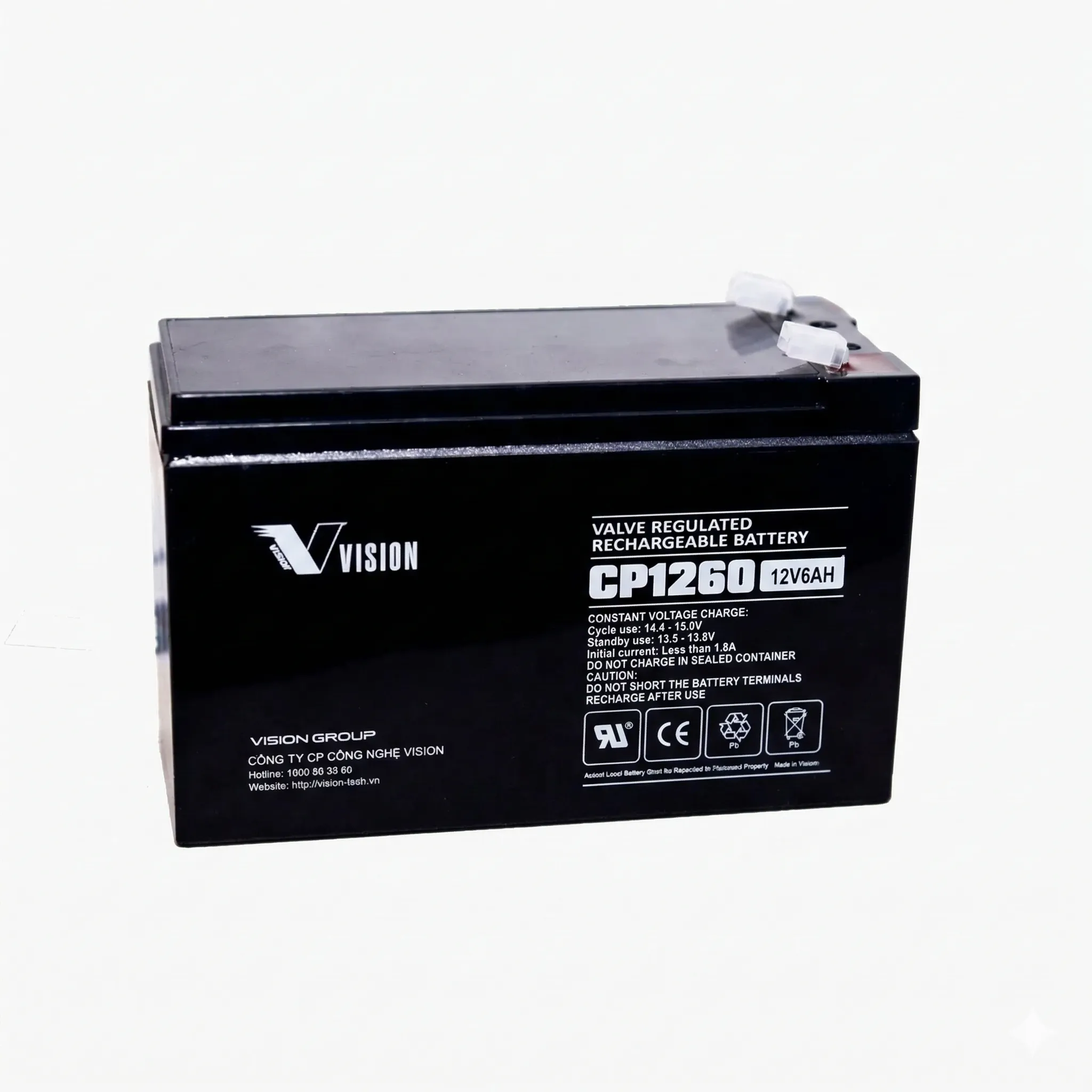 Ắc Quy Vision CP1260 (12V-6Ah) Chính Hãng