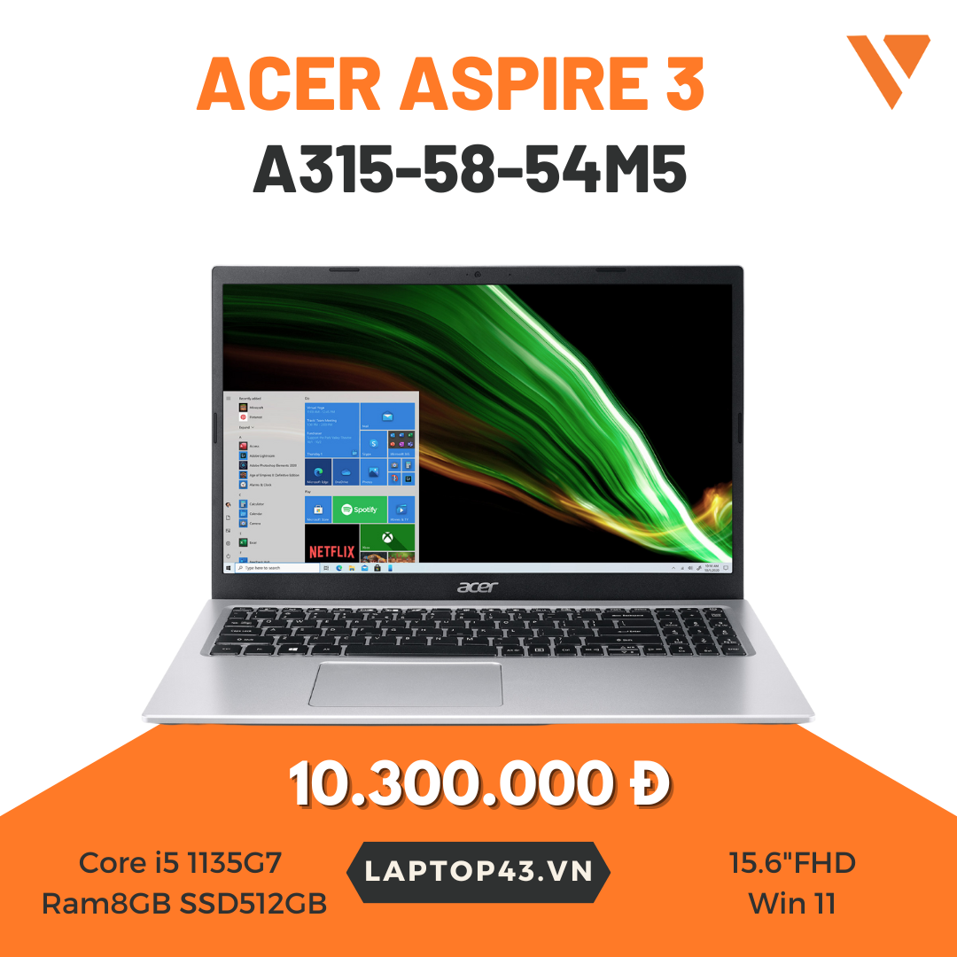 Acer Aspire 3 A315-58-54M5 i5 1135G7/8GB/512GB/15.6FHD/Win 11