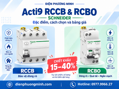 Acti9 RCCB, RCBO Schneider: Công dụng, cách chọn và bảng giá