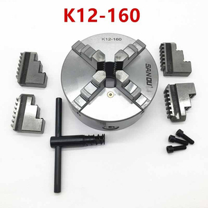 K12-160 Mâm cặp máy tiện 4 chấu tự định tâm 160mm, đầu kẹp máy tiện 4 chấu 1 tấc 6, lato máy tiện 4 chấu, mâm cặp tự tâm