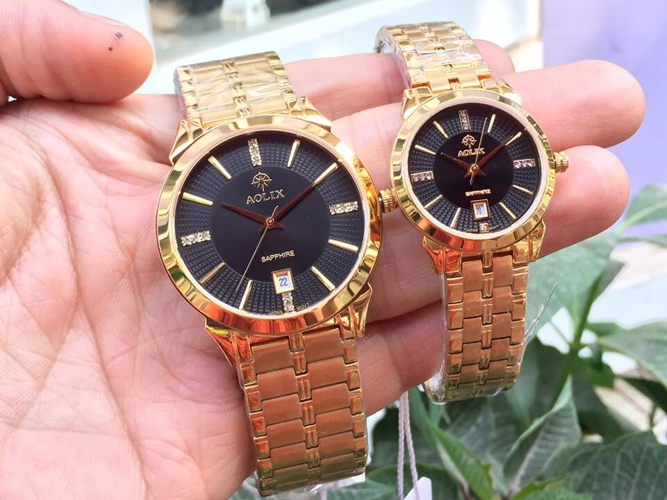 Đồng hồ cặp đôi chính hãng Aolix al 9094g - mkd