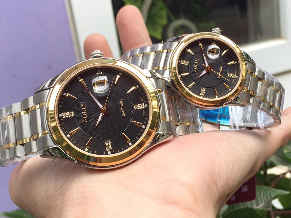 đồng hồ cặp đôi chính hãng aolix al 9143 - mskd