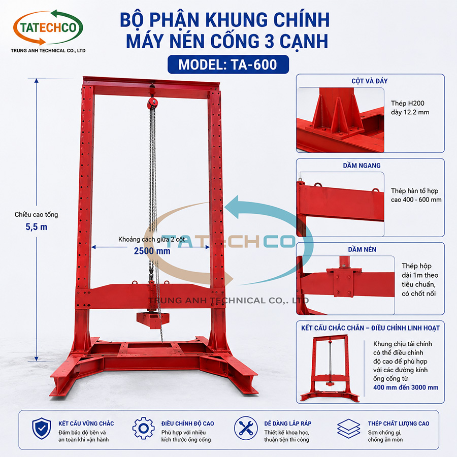 Máy thử nén ống cống